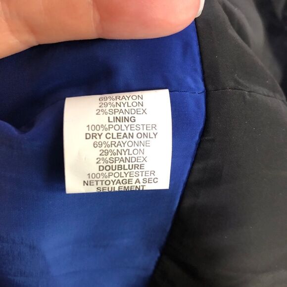 Trina Turk Cubanist Colorblock Blue Black Dress Long Sleeve Career Knee - Picture 4 of 6